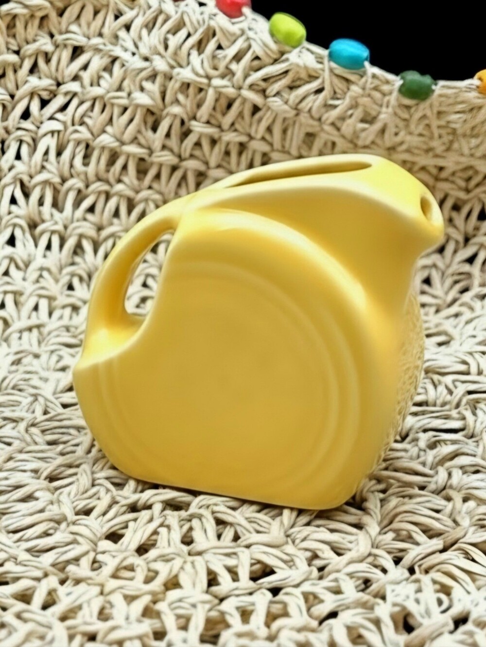 FIESTAWARE HLC Vintage Retired SUNFLOWER Mini Disc Pitcher 2001
